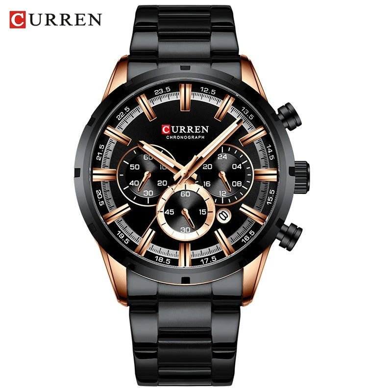 CURREN Top Brand Luxury Military Leather Wrist Watch Casual Sport Watches for Men Blue Man Clock Fashion Chronograph Wristwatch