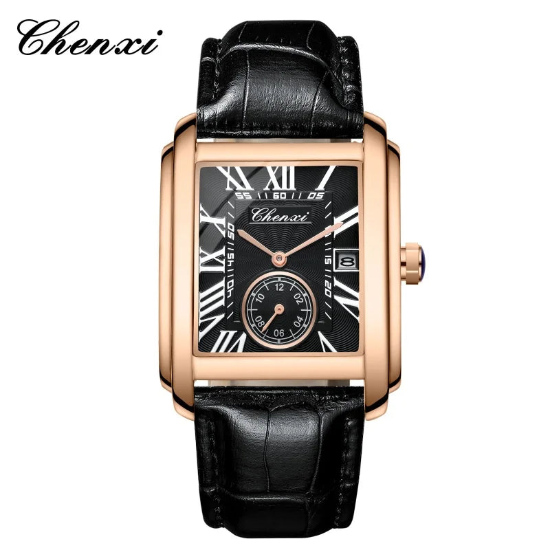 CHENXI 8216 Hot Selling Top Brand Business Men's Watch Quartz Military Calendar Waterproof Men's Leather Strap Elegant Clock