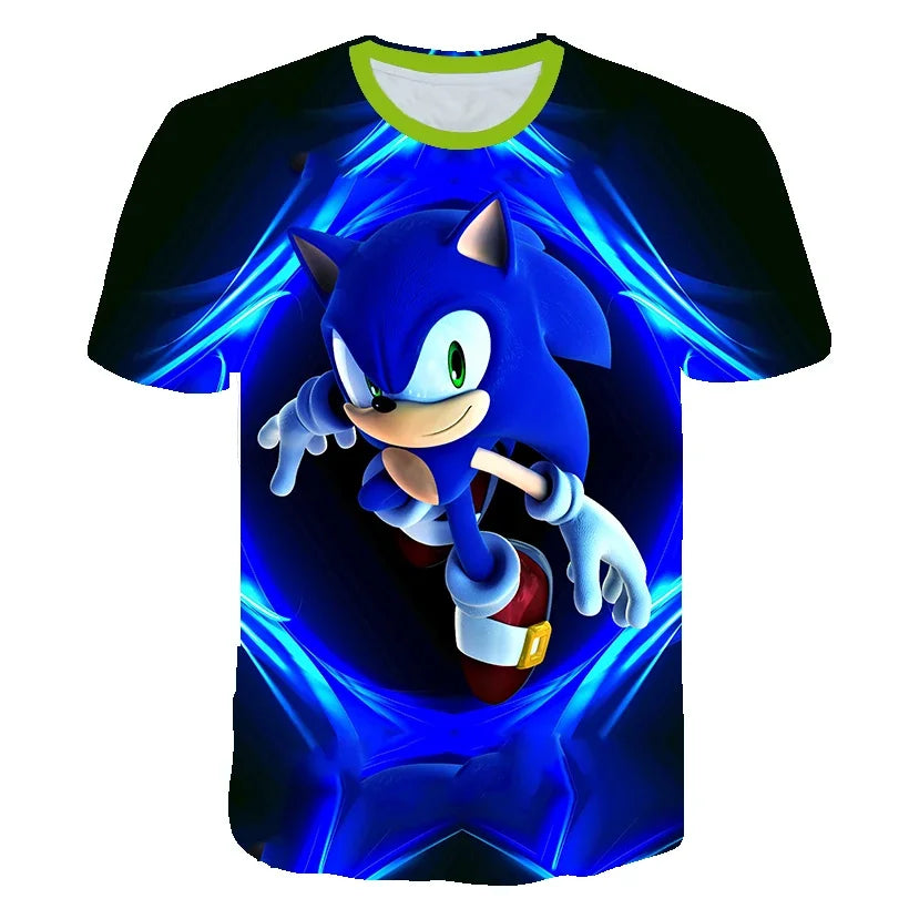 Men T Shirt Women Tee Boys Girls Top Adults Children Parent Child quick dry kid Tshirts Sonic Cartoon Anime Game 3D Print Tops