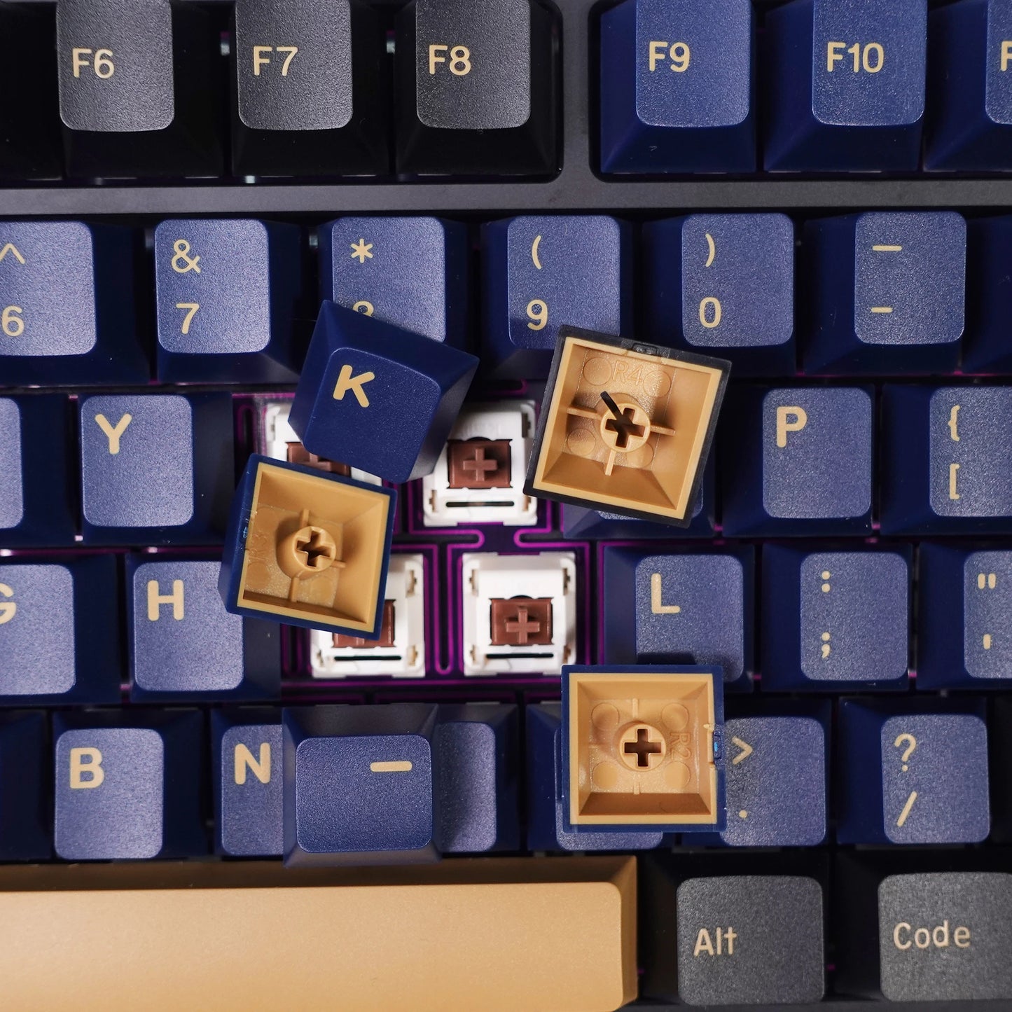 KBDiy 174 Keys GMK Blue Samurai Keycaps for Mechanical Keyboard PBT Cherry Profile GMK Keycap Double Shot for Aula F75 F87 F99