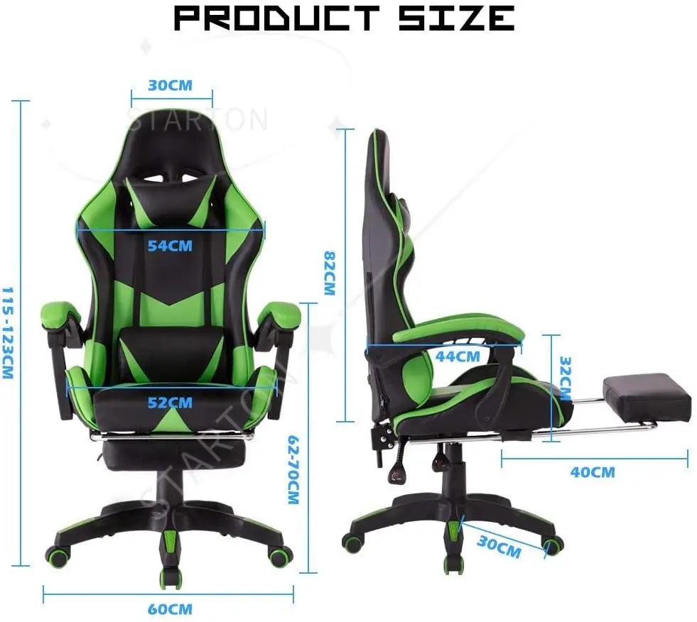 High Back Gaming Office Chair PU Leather Ergonomic Computer Chair with Adjustable Armrests, Reclining Executive Racing Chair for Home & Office