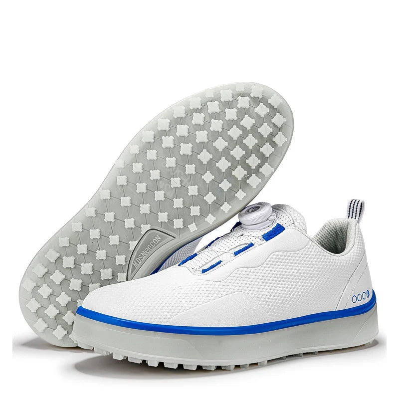 Couple Golf Shoes Men's White Waterproof Rotating buckle Fitness Spikeless Non slip Golf Golfer Training Golf Sneakers Women