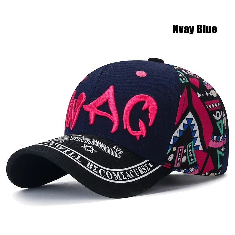 Nuovo cappellino da baseball casual alla moda con ricamo e stampa lettering, protezione solare per esterni