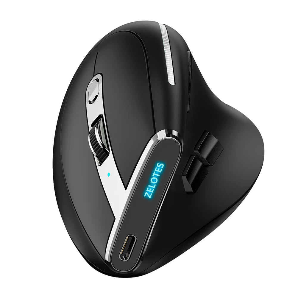 F-36 ergonomikus vertikális egér 2.4G+BT1+BT2 vezeték nélküli, jobb- és balkezes számítógépes gaming egér, optikai USB egér számítógéphez és laptophoz