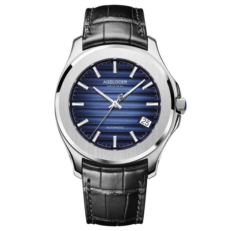 AGELOCER Original Baikal Watch Men's Luxury Gold Watch Big Calendar Business Automatic Mechanical Watch Birthday Gift for Men