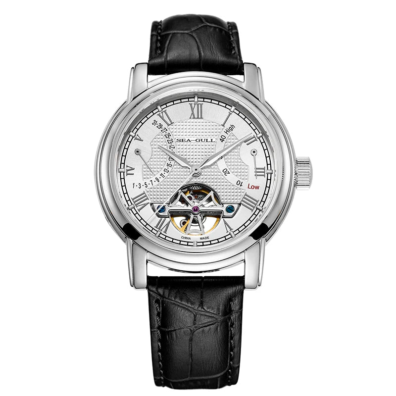 NEU Herren-Automatikuhr mit mechanischem Seagull ST25-Uhrwerk, modische Herrenarmbanduhr mit skelettierter Unruh, Casual-Business-Uhr 819.624
