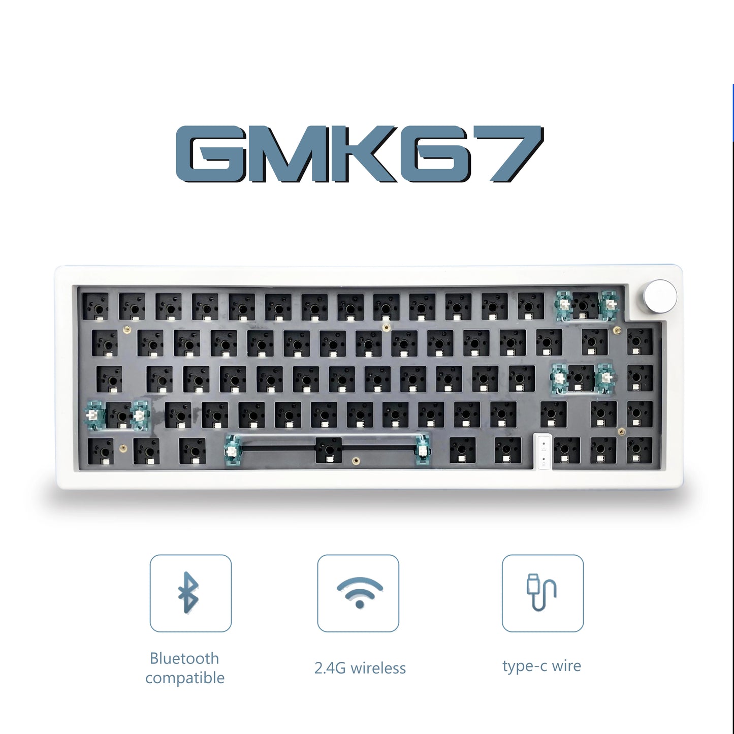 GMK67 Mechanical Keyboard KIT Bluetooth 5.0/2.4G kabelloses/kabelgebundenes Gaming-Keyboard mit Gasket-Mount – anpassbares Keyboard-Kit