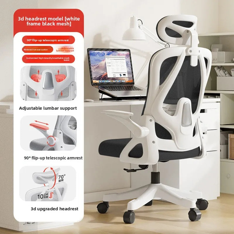 Ergonomic Gaming Chair with Adjustable Height, Comfort Support Cushion, Office Desk Chair for Home, Dorm, Gaming, and Long Hours Use