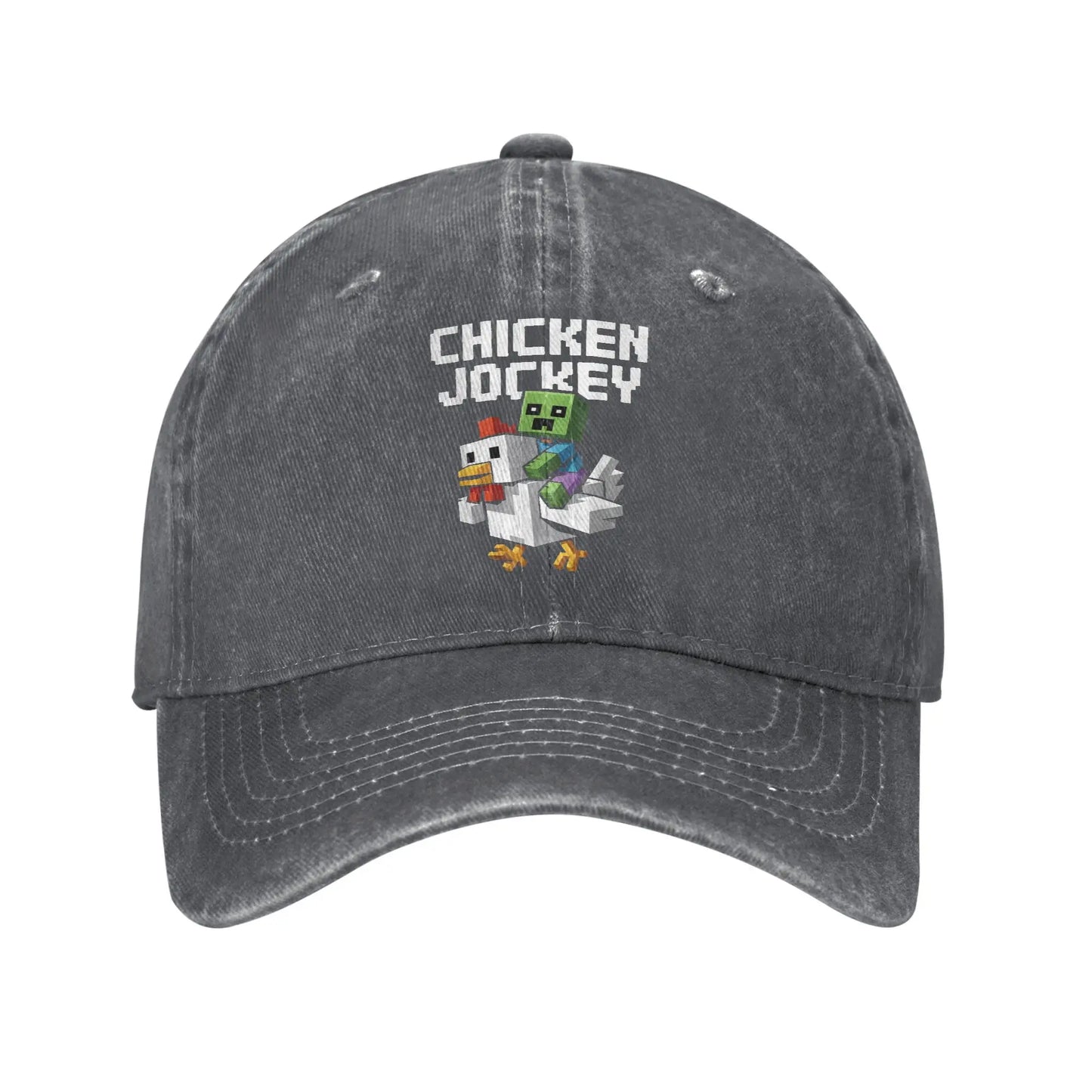 Chicken Jockey Zombie Pixel Art Zombie 2025 Movie Wear Baseball Caps Men Women Hats Cap Adjustable Trucker Hats Snapback Cap