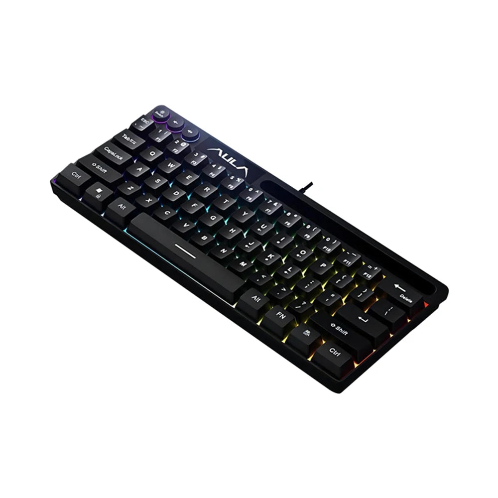AULA F3061 Mechanical Touch Feel Keyboard 61 Keys Wired Mini Keyboard RGB Backlight Keyboard Desktop Laptop Game Keyboard