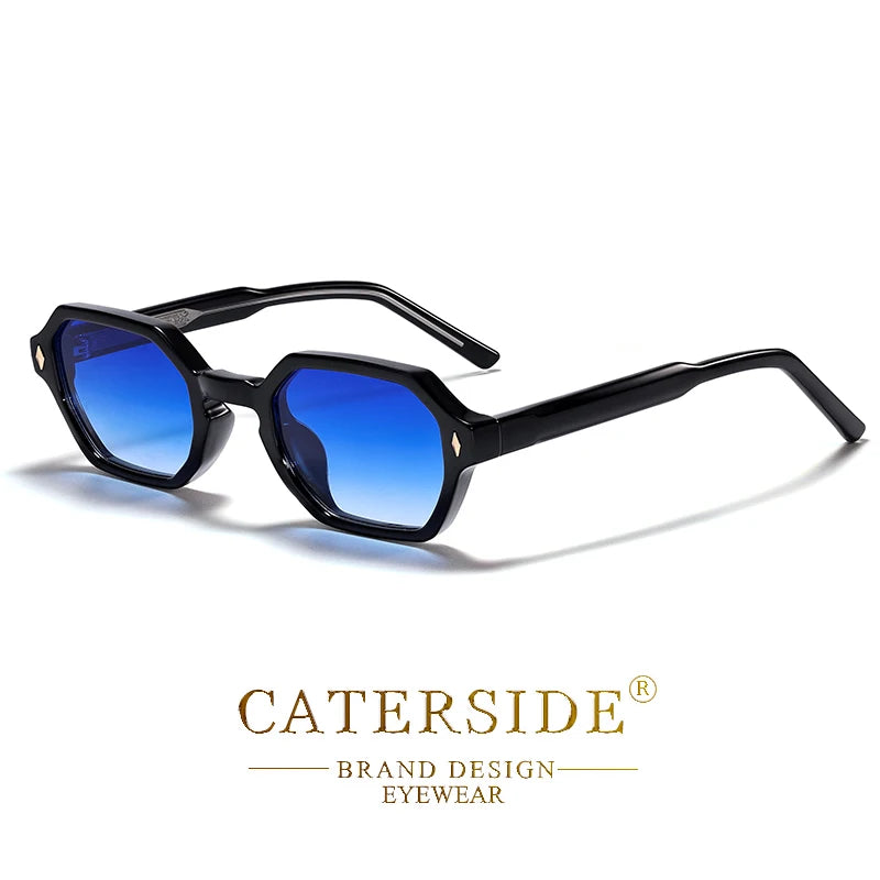 CATERDIDE Retro Polygonal Men Sunglasses Personalized Design Square Frame Sun Glasses for Women Parties Travel Holidays Glasses