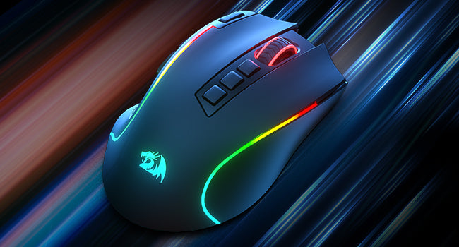 Herní myš Redragon M612 PRO BT & 2.4RGB, optická hráčská myš 8000 DPI kabelová/bezdrátová, 11 programovatelných tlačítek a 6 režimů podsvícení