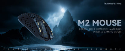 MAMBASNAKE M2 Ultra-Lightweight Wireless Gaming Mouse, PAW3395PRO Sensor 40000 DPI, 41g Carbon Fiber, Tri-Mode