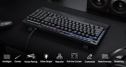 Redragon K515 Shiva Wired RGB Membrane Gaming Keyboard, 98 Keys Mechanical-Feel Keyboard w/Smooth Linear Switch