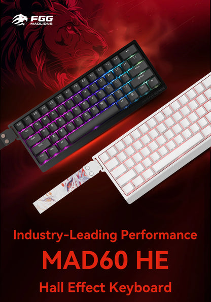 Tastiera meccanica FGG MADLIONS MAD 60/68 Pro con switch magnetici, cablata, 68% gaming, Rapid Trigger, RGB, tastiere custom
