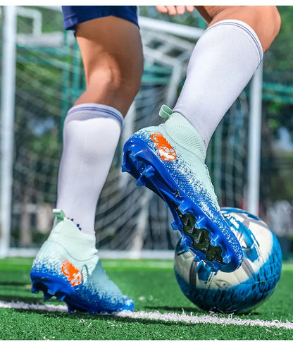 Pro Performance HighCut Soccer Boots FG Long Studs Breathable Lightweight Cleats for Outdoor Grass Matches and Daily Training