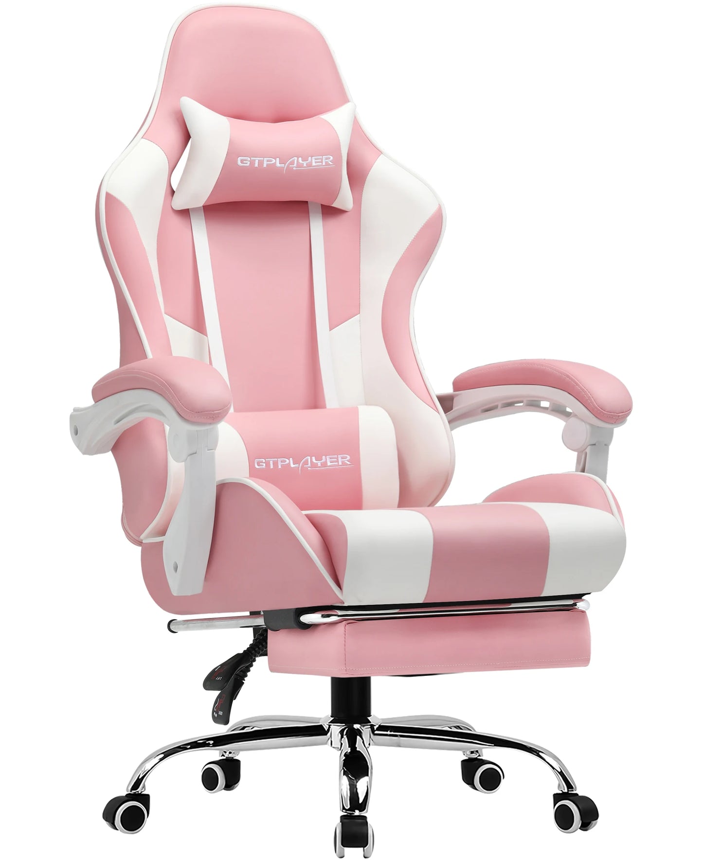 GTPLAYER Gaming Chair Ergonomic Massage Office Chair with Footrest, Headrest, Lumbar Support, Reclining Swivel Gamer Chair for Desk