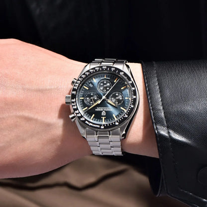 PAGANI DESIGN New AR Sapphire Quartz luxury men's watches 500 vitometer Circle Sport M 100 waterproof chronograph 316L all-steel Japan Movt Luminous man Watch