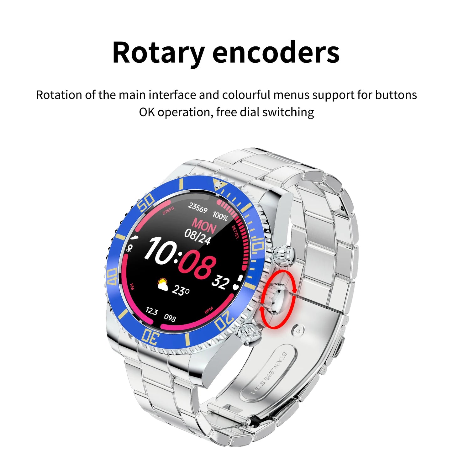 Aiweile AW12 Pro Men Smart Watch For Android IPhone Xiaomi, Sports Modes, Wireless Bluetooth Call ( Answering), Gift For Friends