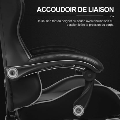 GTPLAYER Gaming Chair Ergonomic Massage Office Chair with Footrest, Headrest, Lumbar Support, Reclining Swivel Gamer Chair for Desk