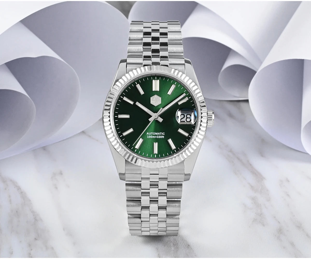 San Martin 36.5mm Men's Dress Watch Top Brand Luxury Automatic Mechanical Fashion Couples Watches Sapphire Waterproof 100m BGW9