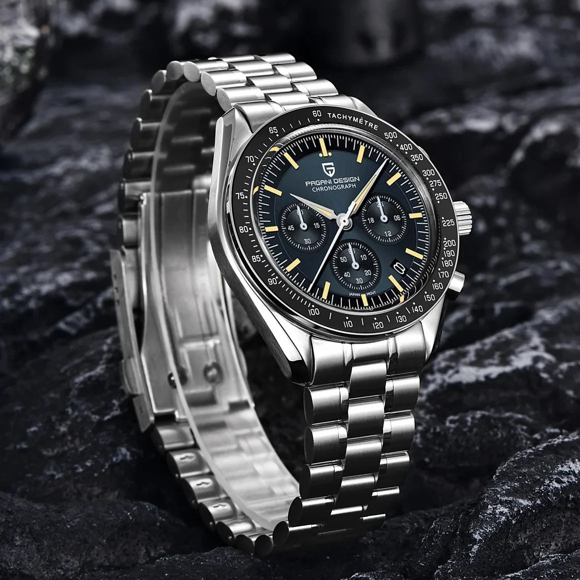 PAGANI DESIGN New AR Sapphire Quartz luxury men's watches 500 vitometer Circle Sport M 100 waterproof chronograph 316L all-steel Japan Movt Luminous man Watch