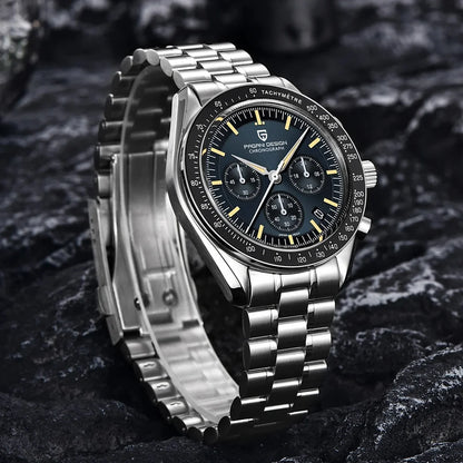 PAGANI DESIGN New AR Sapphire Quartz luxury men's watches 500 vitometer Circle Sport M 100 waterproof chronograph 316L all-steel Japan Movt Luminous man Watch