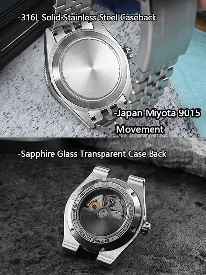 San Martin 37.5mm 40mm Classic Simple Dial Men Diver Watch Miyota 9015 Luxury Automatic Mechanical Watch Waterproof 200m SN0148