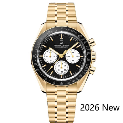 PAGANI DESIGN Planetary Series Saturn Light Tan  Quartz Watch Men Speed Chronograph AR Sapphire crystal Wristwatch Men 2026 New