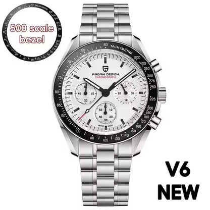 PAGANI DESIGN New AR Sapphire Quartz luxury men's watches 500 vitometer Circle Sport M 100 waterproof chronograph 316L all-steel Japan Movt Luminous man Watch