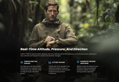 KOSPET Tank T4 SE Men's Rugged Smart Watch Military Grade Full Stainless Steel GPS 100M Waterproof 45M Freediving Health Monitor