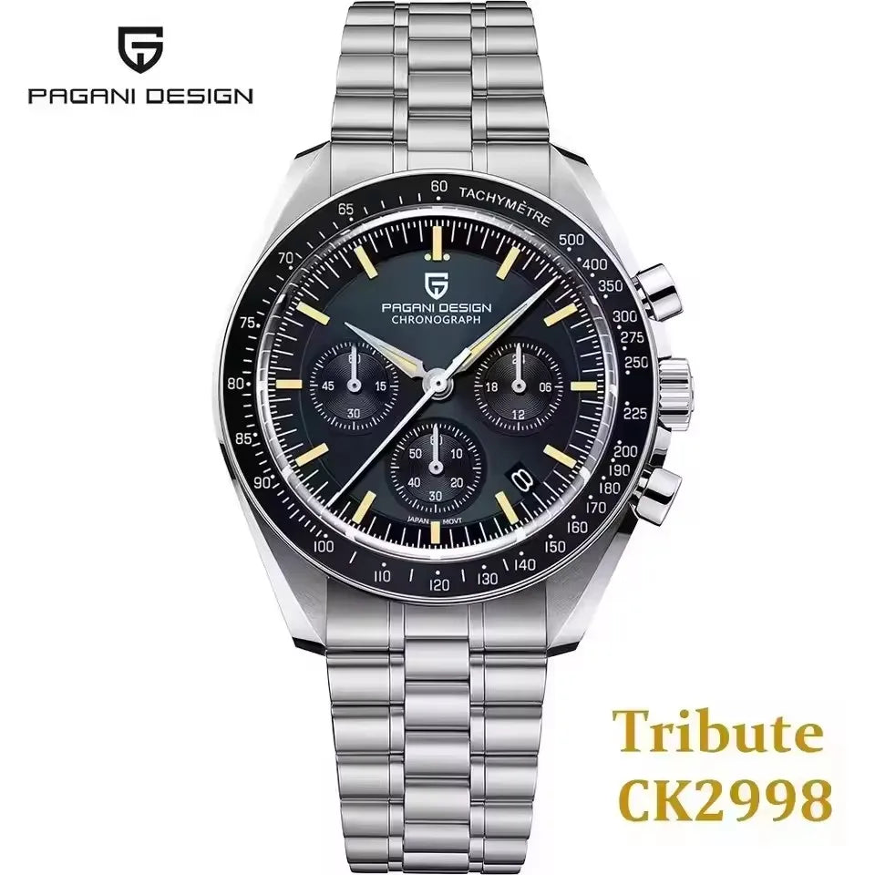 PAGANI DESIGN New AR Sapphire Quartz luxury men's watches 500 vitometer Circle Sport M 100 waterproof chronograph 316L all-steel Japan Movt Luminous man Watch