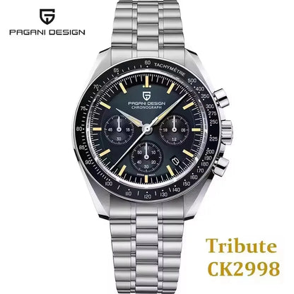 PAGANI DESIGN New AR Sapphire Quartz luxury men's watches 500 vitometer Circle Sport M 100 waterproof chronograph 316L all-steel Japan Movt Luminous man Watch