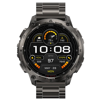 KOSPET Tank T4 SE Men's Rugged Smart Watch Military Grade Full Stainless Steel GPS 100M Waterproof 45M Freediving Health Monitor