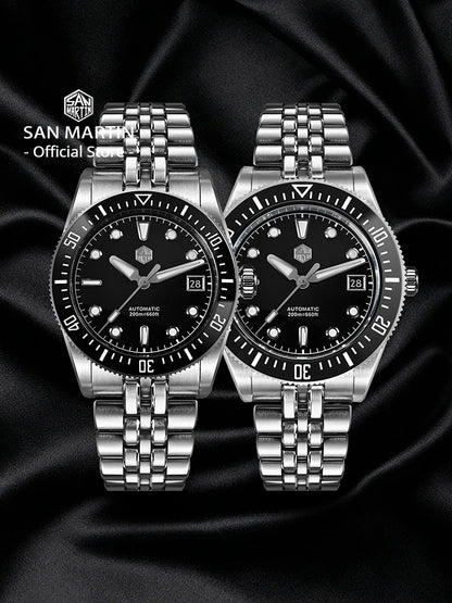 San Martin 37.5mm 40mm Classic Simple Dial Men Diver Watch Miyota 9015 Luxury Automatic Mechanical Watch Waterproof 200m SN0148