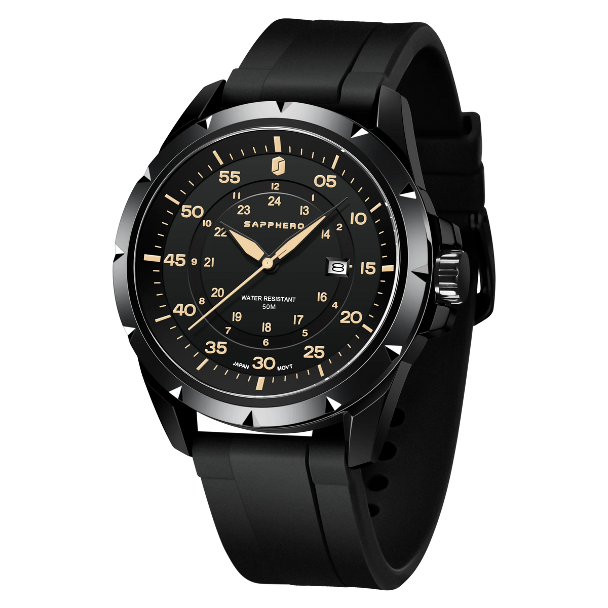 SAPPHERO Men’s Watch – Luxury quartz watch, water-resistant to 50 m, featuring an imported movement and a stainless steel case – An ideal gift idea for men.