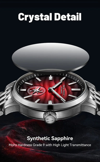 Seagull Natural Series 39.5mm Men's Watch Automatic Mechanical Watches Luminous Stainless Steel Sapphire Bracelet 2026 New 6180