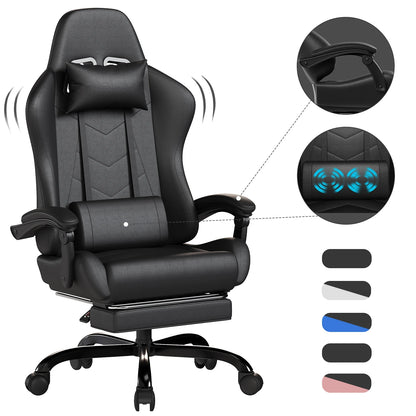 HOMALL Ergonomic Gaming Chair with Low-Noise Roll Office Chair Faux Leather Swing Chair Desk Chair