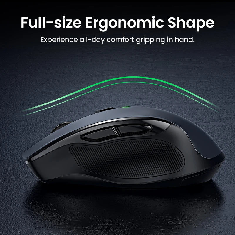 UGREEN Wireless Mouse Ergonomic Mouse 2.4GHz 4000 DPI Silent 6 Buttons For MacBook Tablet Laptop PC Mute Mice Quiet 2.4G Mouse