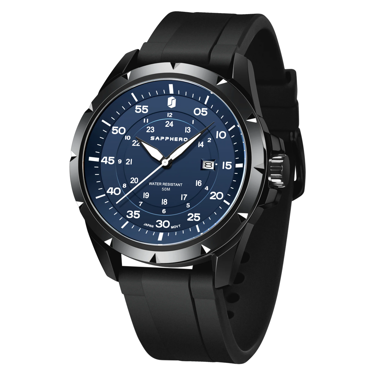 SAPPHERO Men’s Watch – Luxury quartz watch, water-resistant to 50 m, featuring an imported movement and a stainless steel case – An ideal gift idea for men.