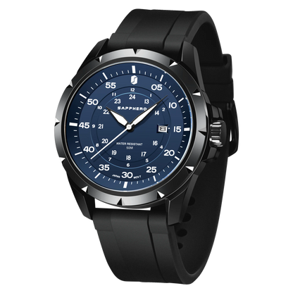 SAPPHERO Men’s Watch – Luxury quartz watch, water-resistant to 50 m, featuring an imported movement and a stainless steel case – An ideal gift idea for men.