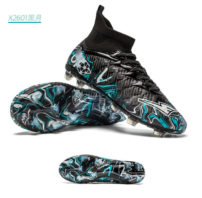 ro Performance HighCut Soccer Boots FG TF Studs Breathable Lightweight Cleats for Outdoor Grass and Turf Training Matches