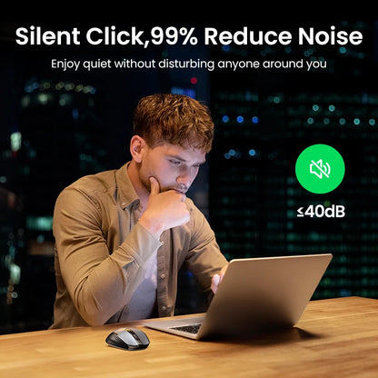 UGREEN Wireless Mouse Ergonomic Mouse 2.4GHz 4000 DPI Silent 6 Buttons For MacBook Tablet Laptop PC Mute Mice Quiet 2.4G Mouse