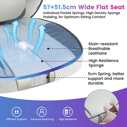 WOLTU Rotatable Computer Armchair Swivel Gaming Chair with Pocket Spring Cushion Ergonomic Office Chair Wide Seat Footrest