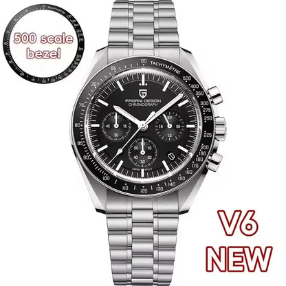 PAGANI DESIGN New AR Sapphire Quartz luxury men's watches 500 vitometer Circle Sport M 100 waterproof chronograph 316L all-steel Japan Movt Luminous man Watch