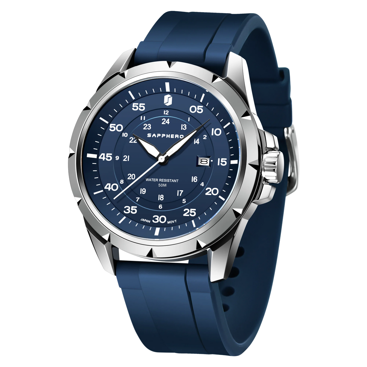 SAPPHERO Men’s Watch – Luxury quartz watch, water-resistant to 50 m, featuring an imported movement and a stainless steel case – An ideal gift idea for men.