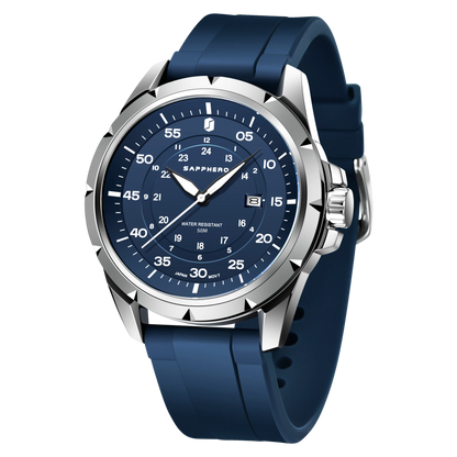 SAPPHERO Men’s Watch – Luxury quartz watch, water-resistant to 50 m, featuring an imported movement and a stainless steel case – An ideal gift idea for men.
