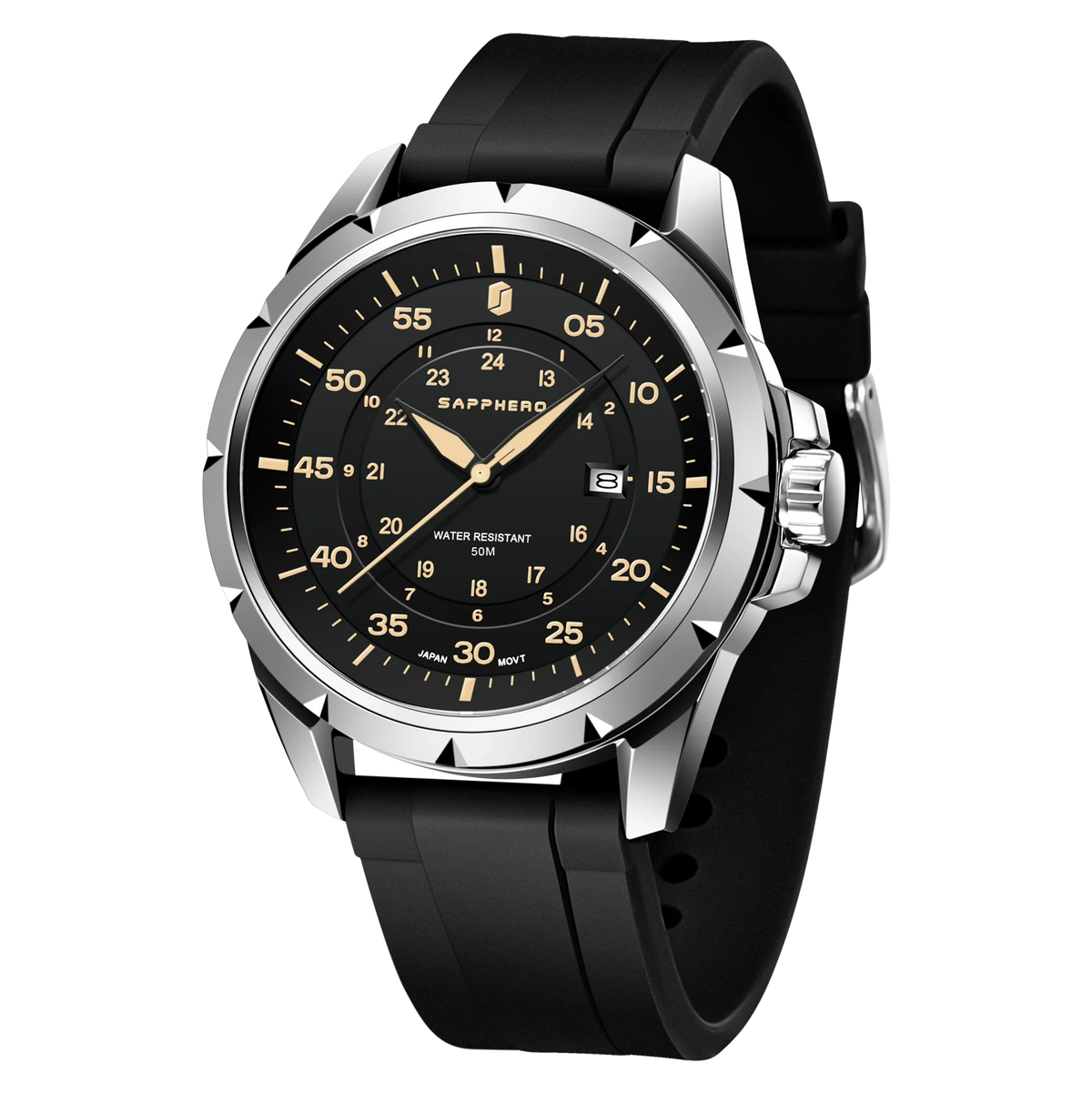 SAPPHERO Men’s Watch – Luxury quartz watch, water-resistant to 50 m, featuring an imported movement and a stainless steel case – An ideal gift idea for men.