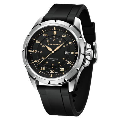 SAPPHERO Men’s Watch – Luxury quartz watch, water-resistant to 50 m, featuring an imported movement and a stainless steel case – An ideal gift idea for men.