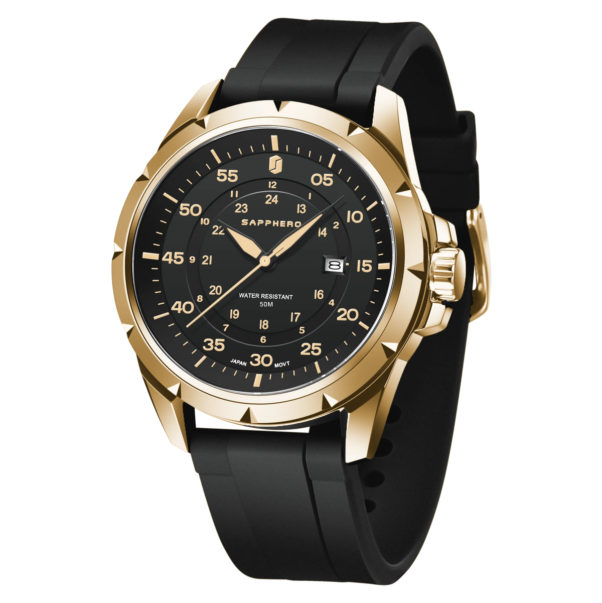 SAPPHERO Men’s Watch – Luxury quartz watch, water-resistant to 50 m, featuring an imported movement and a stainless steel case – An ideal gift idea for men.